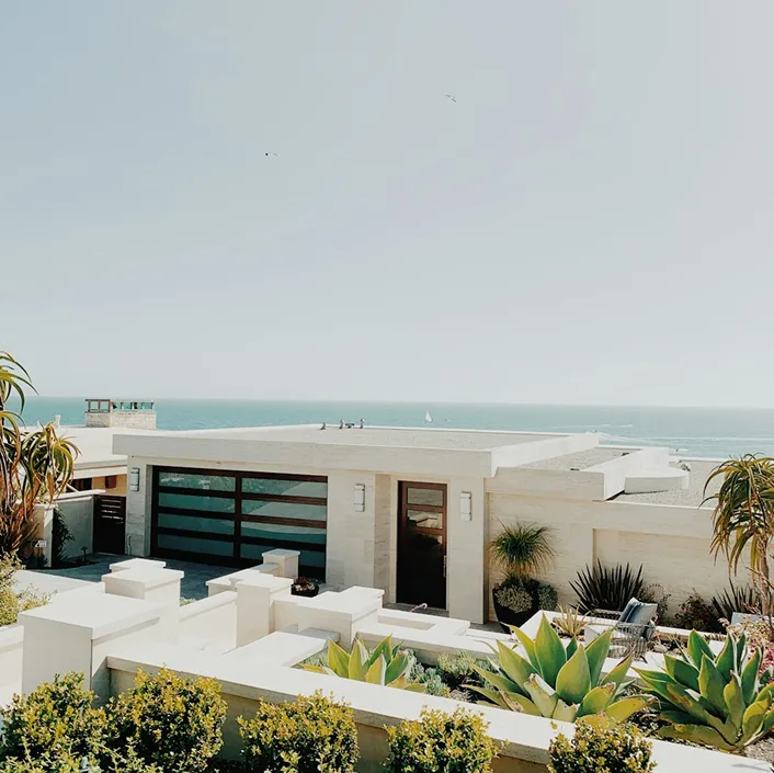 Villa terrace with tropical planting